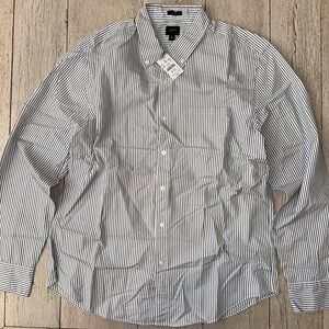 J. Crew Blue and White Striped Button Down Shirt